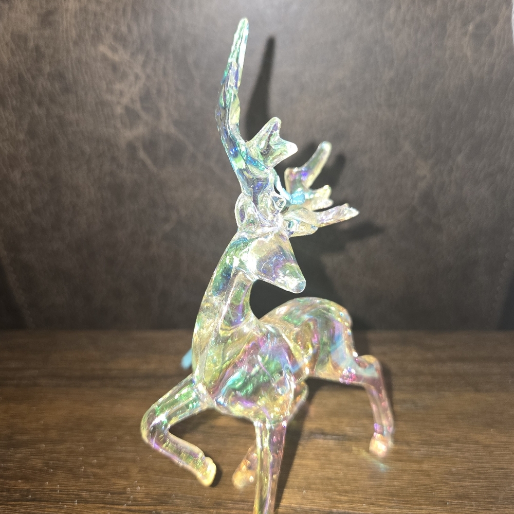 Beautiful Clear Hard Plastic Holiday Reindeer Decorations